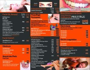 Flyer Rose esthetic epilation waxing beauty center salon