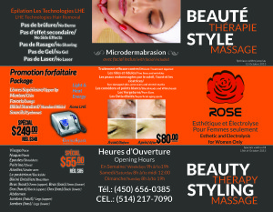 Flyer Rose esthetic epilation waxing beauty center salon